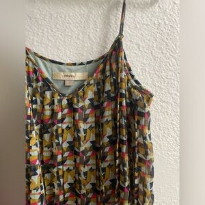 Fossil Pleated Dress Abstract Print Size M